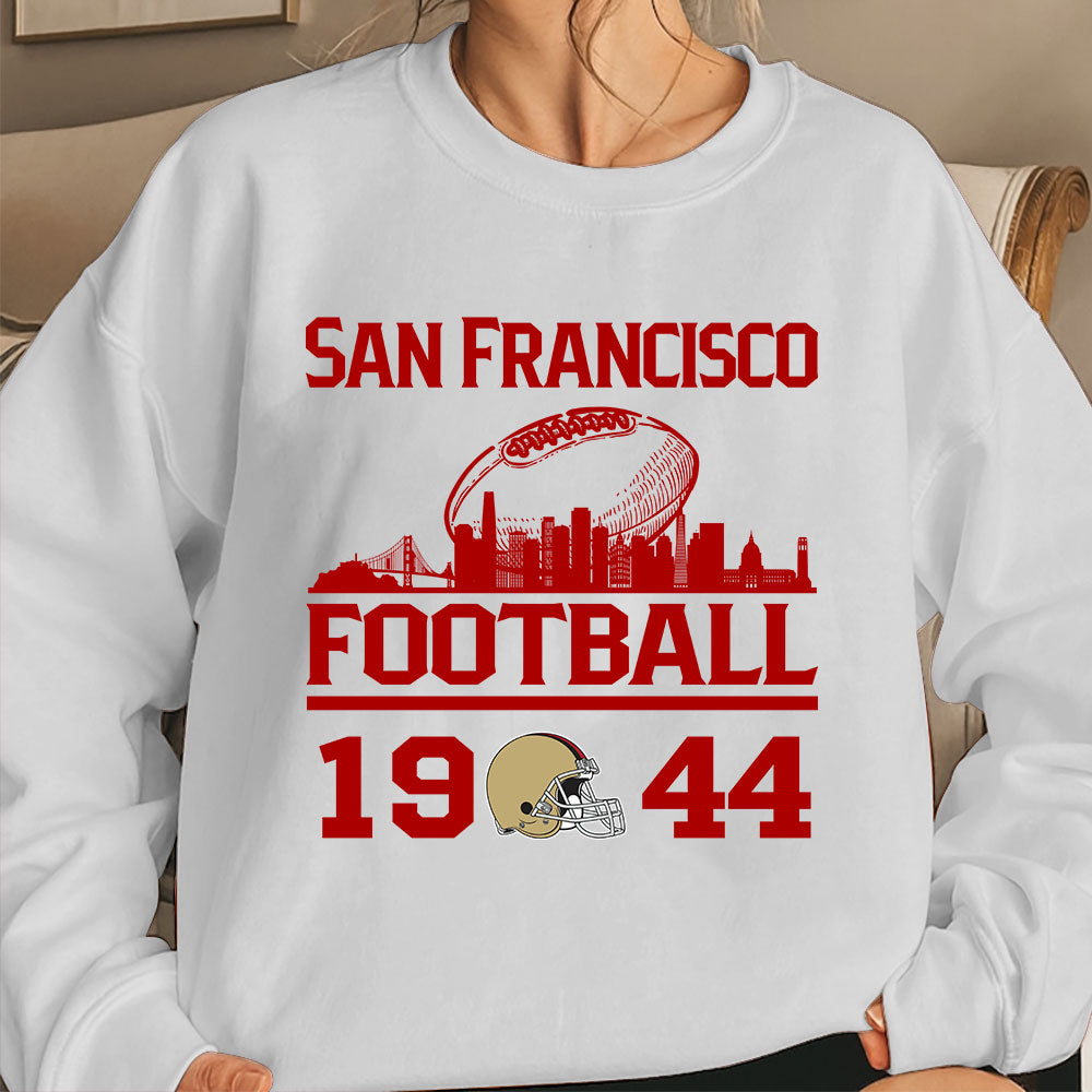 San Francisco Football Skyline Long Sleeve Shirts For Men Women Family Love San Francisco Sport, 1944 San Francisco Football Long Sleeve Shirts