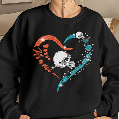 Miami Football In My Heart T Shirts, Hoodie, Sweatshirt, Long Sleeve, For Men & Women, Miami Lover