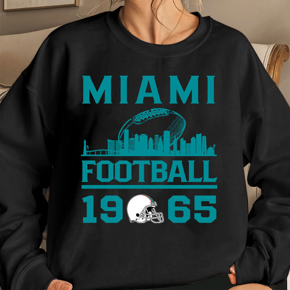 Miami Football Skyline T-Shirts For Men Women Family Love Miami Sport, 1965 Miami Football T-Shirts