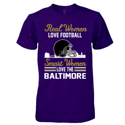 Baltimore Football Real Women Love Fottball Smart Women Love The Baltimore Long Sleeve, T Shirts, Hoodie, Sweatshirt For Baltimore Lovers