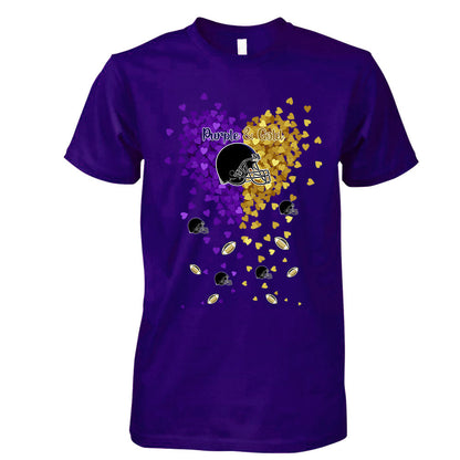 Baltimore Football Purple And Metallic Gold in My Heart Long Sleeve T Shirts hoodie - Gift For Mens, Womens and Baltimore Lovers