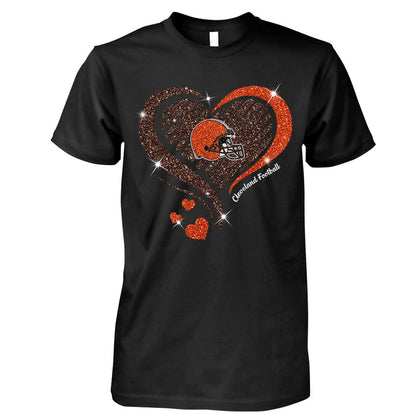 Cleveland Football Twinkle Heart T Shirts, Sweatshirt, Hoodie, Long Sleeve For Men & Women, Cleveland Lover