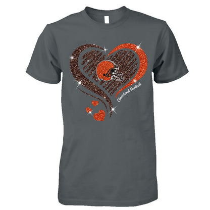 Cleveland Football Twinkle Heart T Shirts, Sweatshirt, Hoodie, Long Sleeve For Men & Women, Cleveland Lover