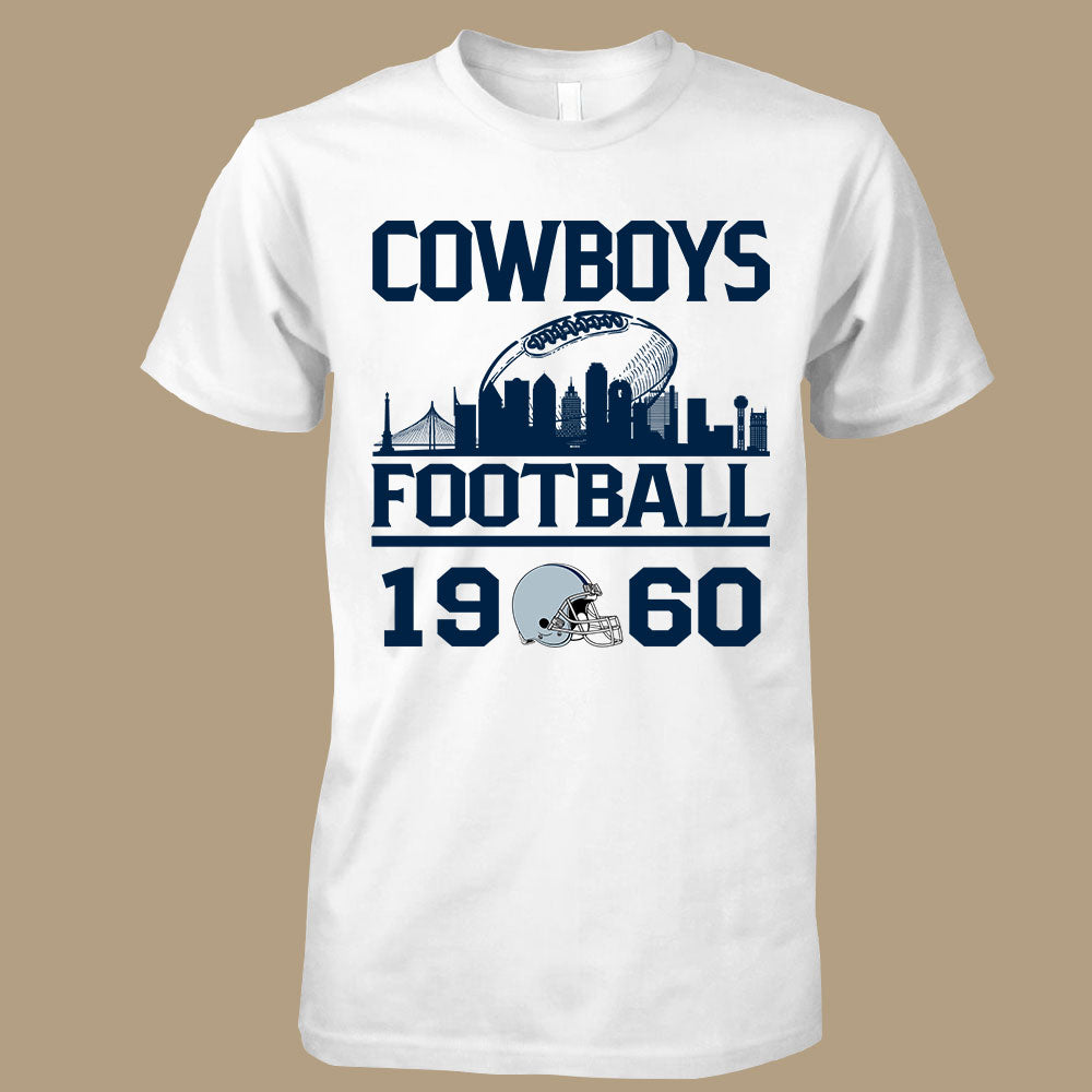 Cowboys Football Skyline Long Sleeve Shirts For Men Women Family Love Cowboys Sport, 1960 Cowboys Football Long Sleeve Shirts