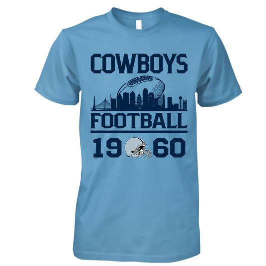 Cowboys Football Skyline T-Shirts For Men Women Family Love Cowboys Sport, 1960 Cowboys Football T-Shirts