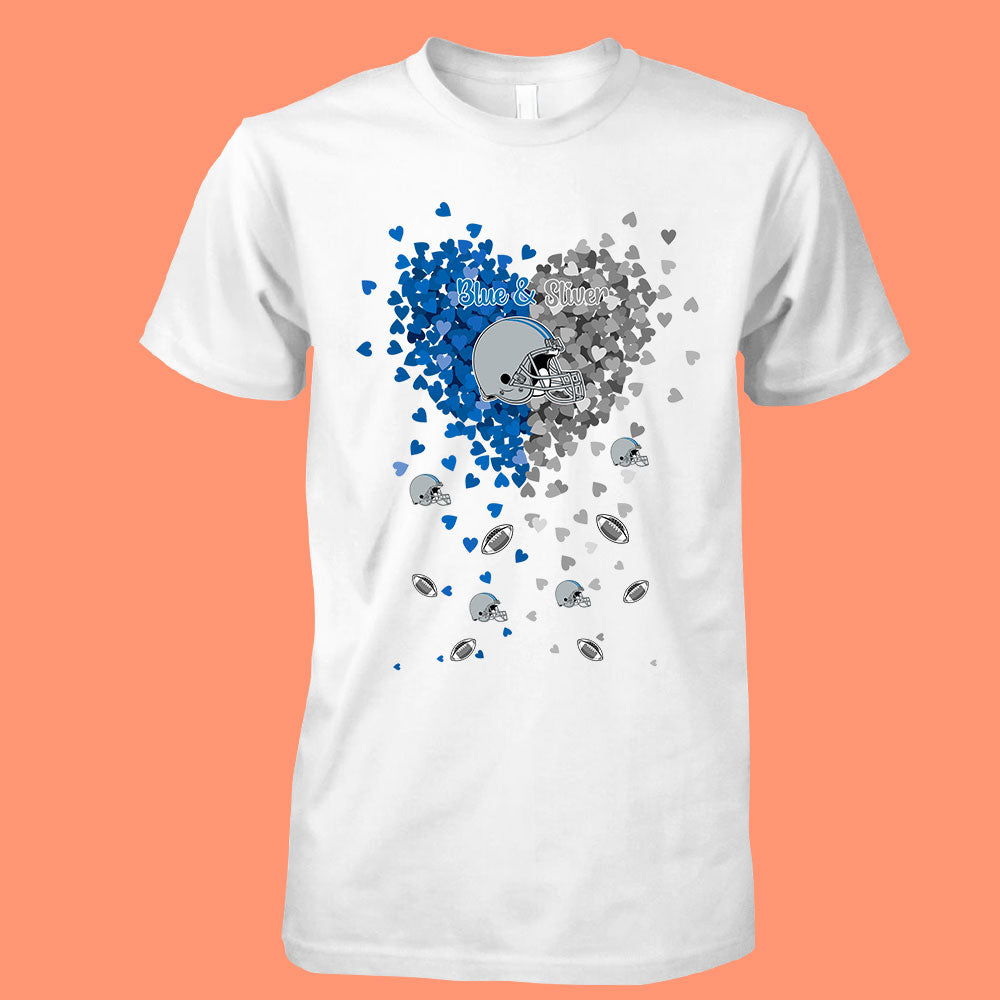 Detroit Football Silver and Blue in My Heart T Shirts hoodie, Sweatshirt - Gift For Mens, Womens and Detroit Lovers