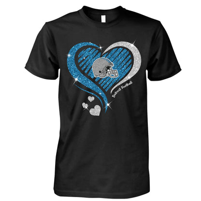 Detroit Football Twinkle Heart Hoodie, Long Sleeve, T Shirts, Sweatshirt For Men & Women, Detroit Lover