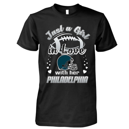 Philadelphia Football Just A Girl In Love With her Philadelphia Long Sleeve, Sweatshirt, Hoodie, T Shirt