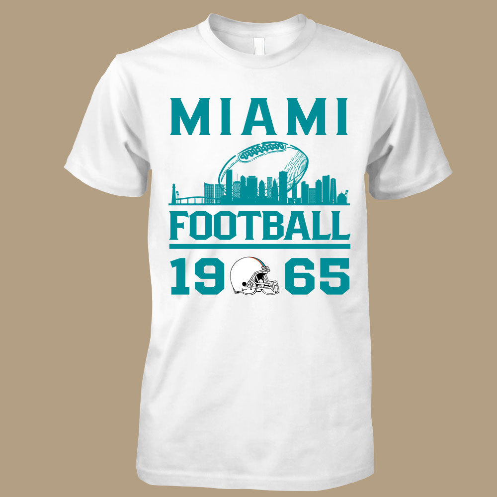 Miami Football Skyline T-Shirts For Men Women Family Love Miami Sport, 1965 Miami Football T-Shirts