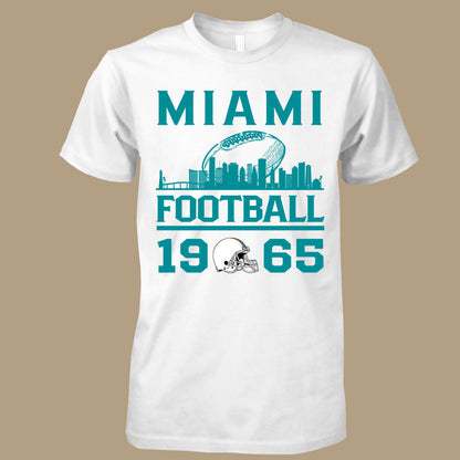 Miami Football Skyline T-Shirts For Men Women Family Love Miami Sport, 1965 Miami Football T-Shirts