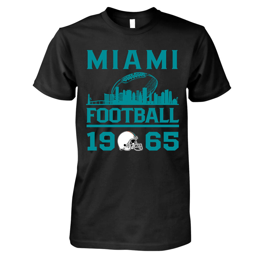 Miami Football Skyline T-Shirts For Men Women Family Love Miami Sport, 1965 Miami Football T-Shirts