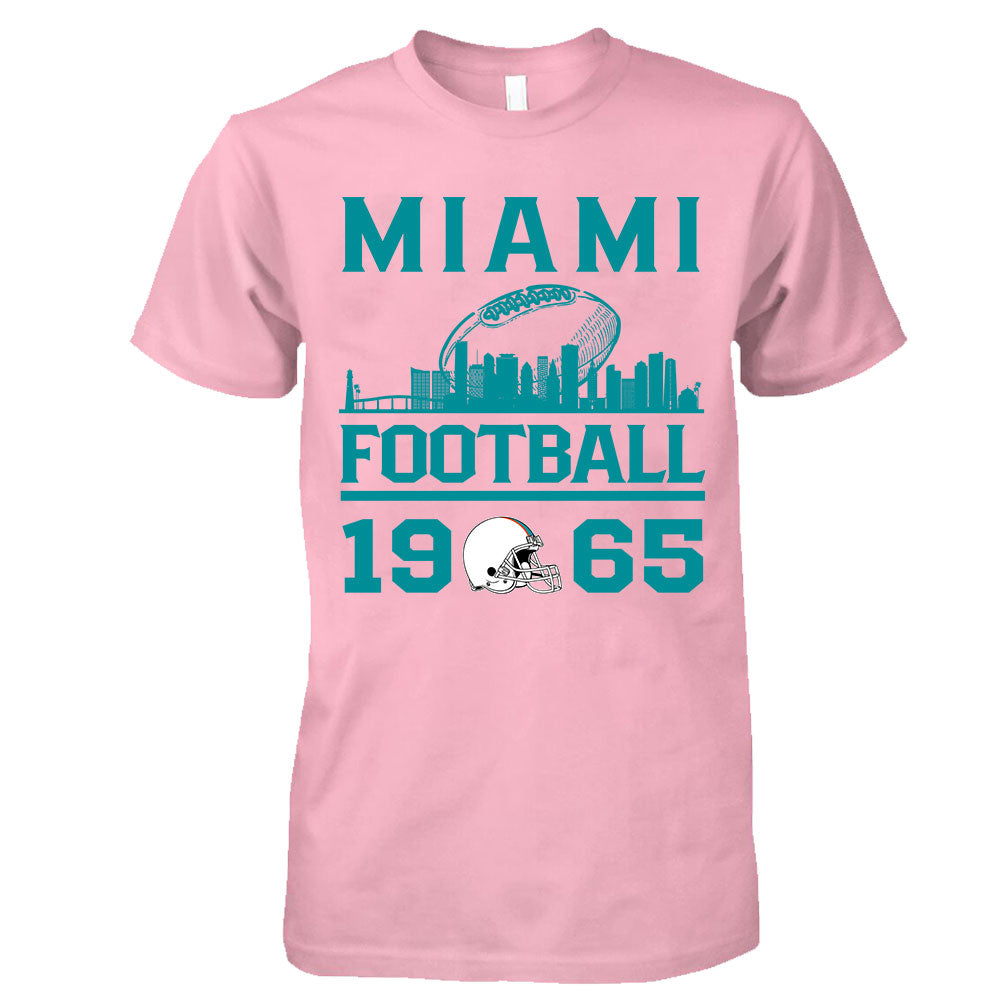 Miami Football Skyline T-Shirts For Men Women Family Love Miami Sport, 1965 Miami Football T-Shirts