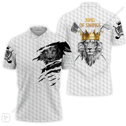 Black And White Lion King Sketching Golf Hawaiian Shirt, King Of Swings Lion Golfing Hawaiian Shirt