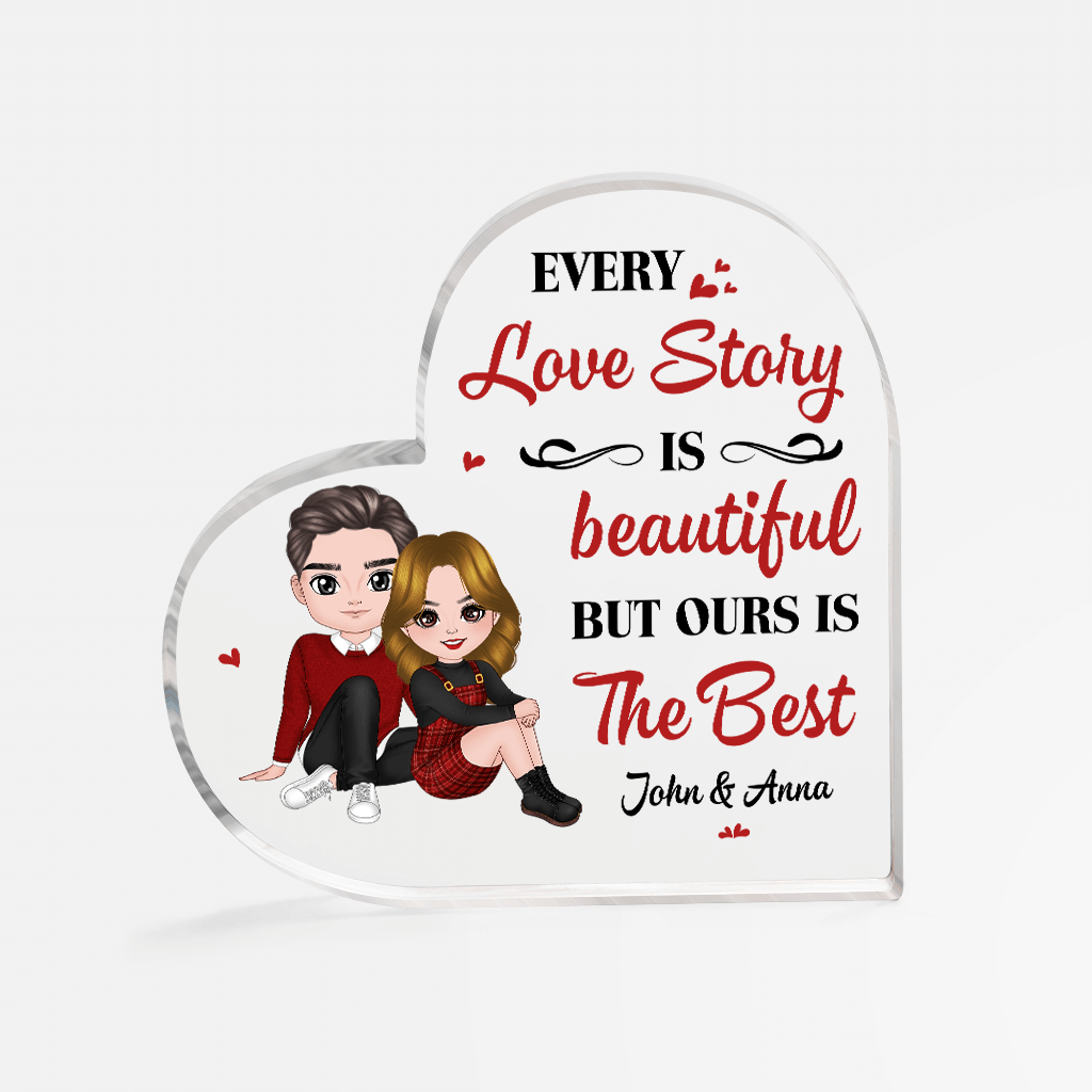 Personalized Couple Heart Acrylic Plaque, Customized Every Love Story Is Beautiful But Ours Is The Best Acrylic Plaque, Best Plaque For Couple