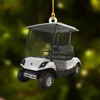 Custom Golf Car Ornament, Personalized Golf Car Ornament Gift For Golf Lover Golf Players