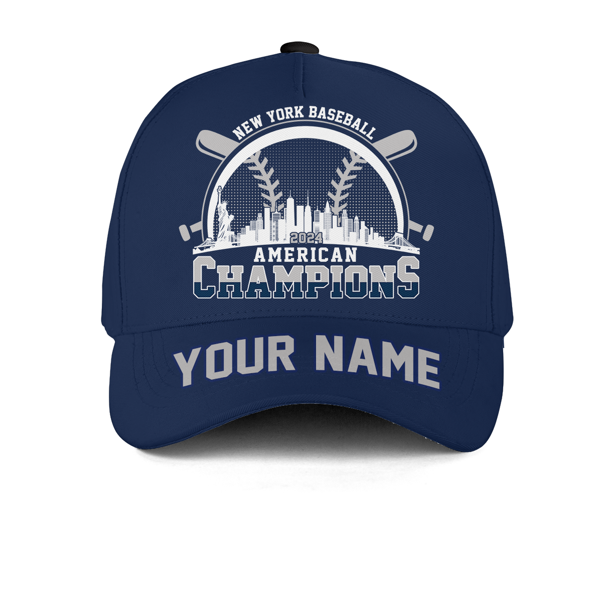 Personalized New York Y Baseball Skyline 2024 American Champions Classic Hat Cap, NY Baseball Champs Baseball Cap Gifts