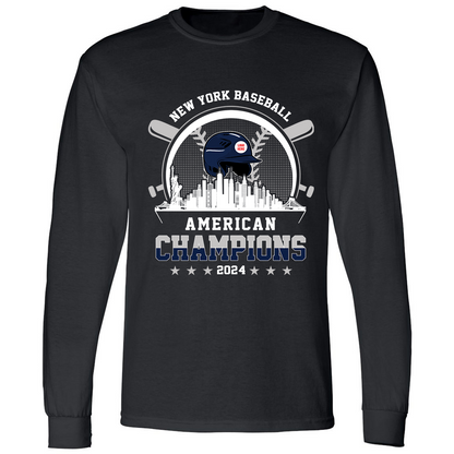 New York Baseball Skyline 2024 American Champions Hoodie, NY Baseball American Champs Hoodie, New York Baseball Champs Gifts