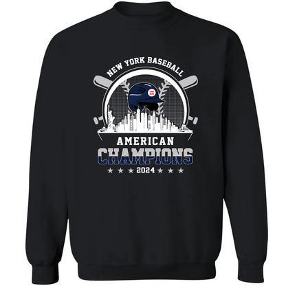 New York Baseball Skyline 2024 American Champions Hoodie, NY Baseball American Champs Hoodie, New York Baseball Champs Gifts