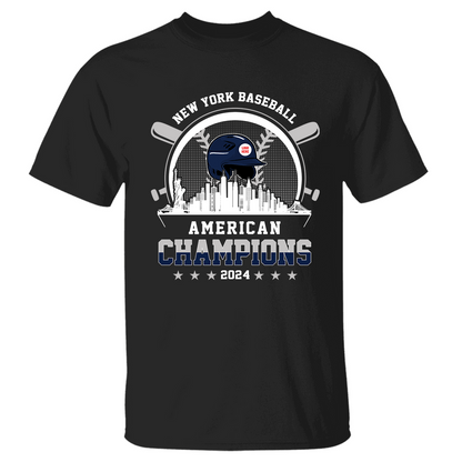 New York Baseball Skyline 2024 American Champions Hoodie, NY Baseball American Champs Hoodie, New York Baseball Champs Gifts