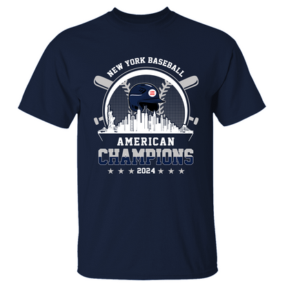 New York Baseball Skyline 2024 American Champions Hoodie, NY Baseball American Champs Hoodie, New York Baseball Champs Gifts