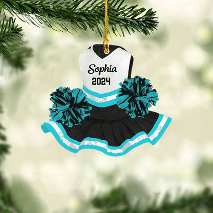 Personalized Cheerleading Pom Pom Gear Flat Acrylic Ornament, Meaningful Ornament Gifts For Daughter, Granddaughter
