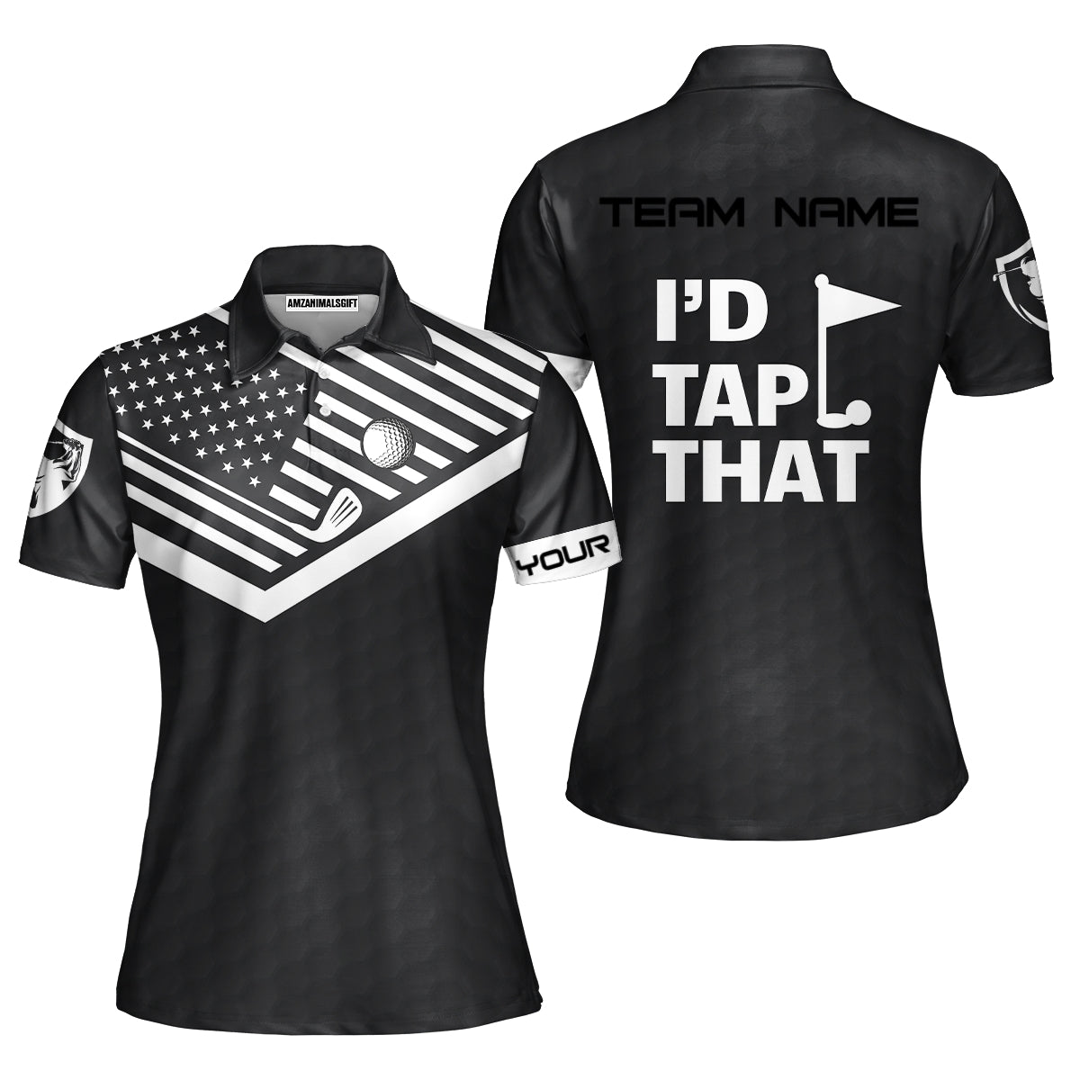 Personalized Golf American Flag Golf Women Polo Shirt, I'd Tap That Golf Custom Shirt For Golf Players, Gift For Golfers