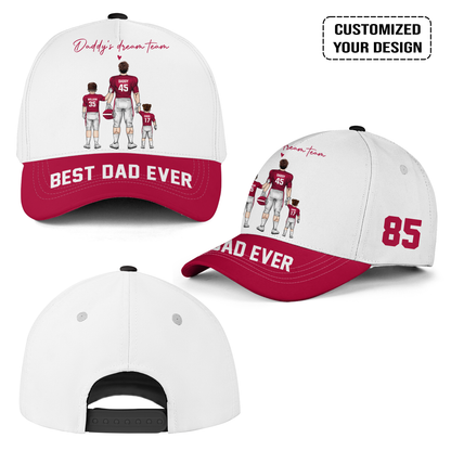 Personalized Alabama Football Theme Family Dad Cap - Best Dad Ever, Perfect Hat For Dad, Father, Grandpa, Family