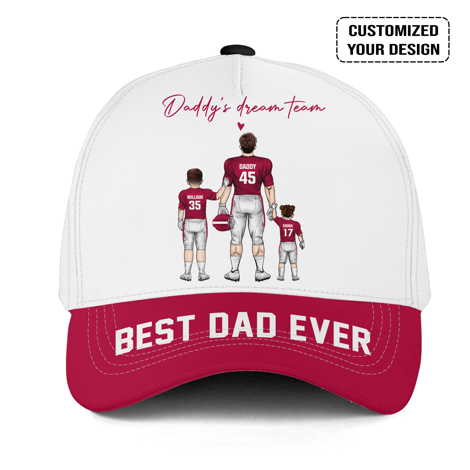 Personalized Alabama Football Theme Family Dad Cap - Best Dad Ever, Perfect Hat For Dad, Father, Grandpa, Family