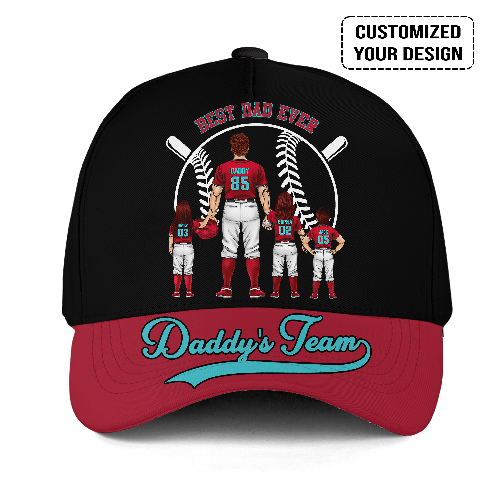 Personalized Arizona Baseball Theme Family Dad Cap - Best Dad Ever, Perfect Hat For Dad, Father, Grandpa, Family