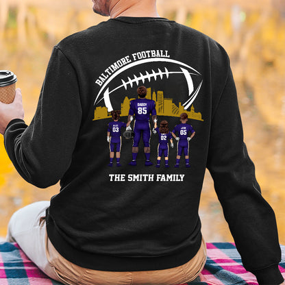 Personalized Baltimore Football Family Dad Shirt, Perfect Gift For Dad, Father, Grandpa, Family, Football Lovers