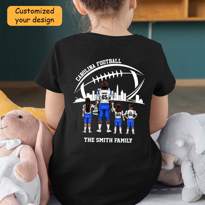 Personalized Carolina American Football Family Dad Shirt, Perfect Gift For Dad, Father, Grandpa, Family, Football Lovers