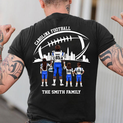 Personalized Carolina American Football Family Dad Shirt, Perfect Gift For Dad, Father, Grandpa, Family, Football Lovers