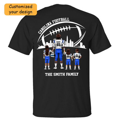 Personalized Carolina American Football Family Dad Shirt, Perfect Gift For Dad, Father, Grandpa, Family, Football Lovers