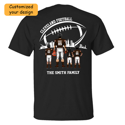 Personalized Cleveland Football Family Dad Shirt, Perfect Gift For Dad, Father, Grandpa, Family, Football Lovers