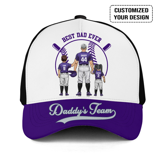 Personalized Colorado Baseball Theme Family Dad Cap, Best Dad Ever, Daddy's Team Hat For Dad, Father, Grandpa, Family