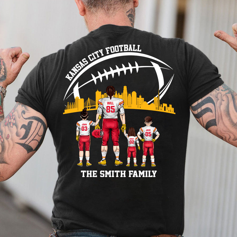 Personalized Kansas City Football Family Dad Shirt, Perfect Gift For Dad, Father, Grandpa, Family, Football Lovers