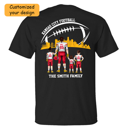 Personalized Kansas City Football Family Dad Shirt, Perfect Gift For Dad, Father, Grandpa, Family, Football Lovers