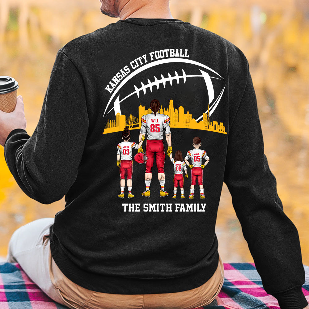 Personalized Kansas City Football Family Dad Shirt, Perfect Gift For Dad, Father, Grandpa, Family, Football Lovers