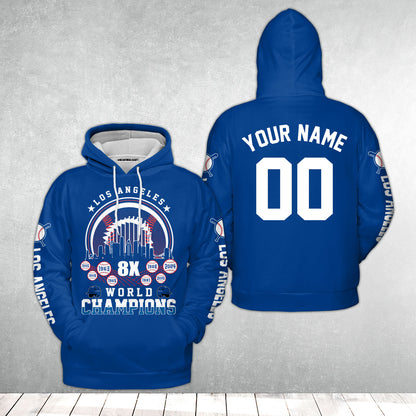 Personalized Los Angeles Baseball 8X World Champions Jersey For World Champions 2024, Los Angeles Baseball Champs Gifts