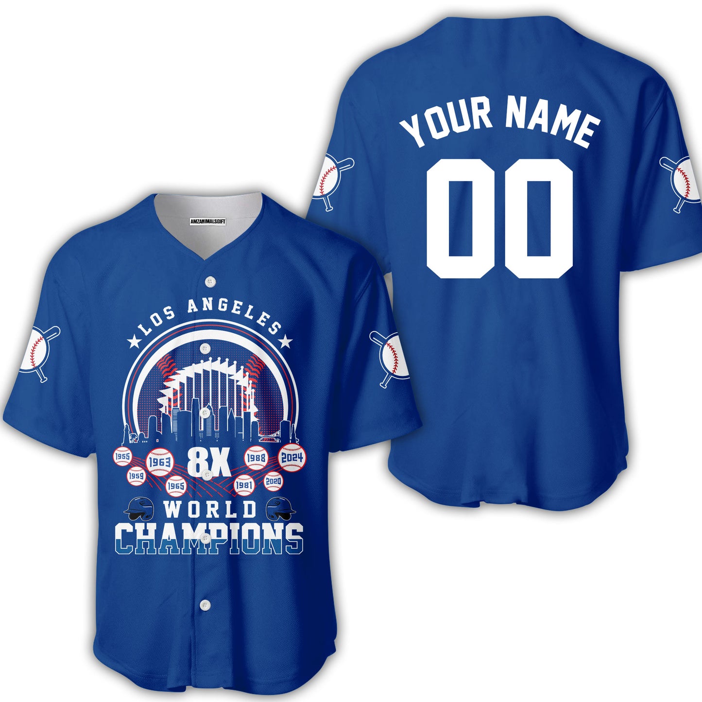 Personalized Los Angeles Baseball 8X World Champions Jersey For World Champions 2024, Los Angeles Baseball Champs Gifts