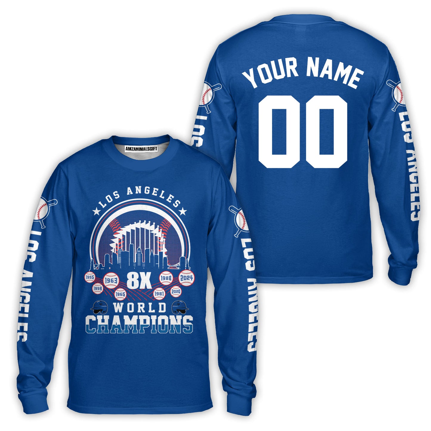 Personalized Los Angeles Baseball 8X World Champions Jersey For World Champions 2024, Los Angeles Baseball Champs Gifts