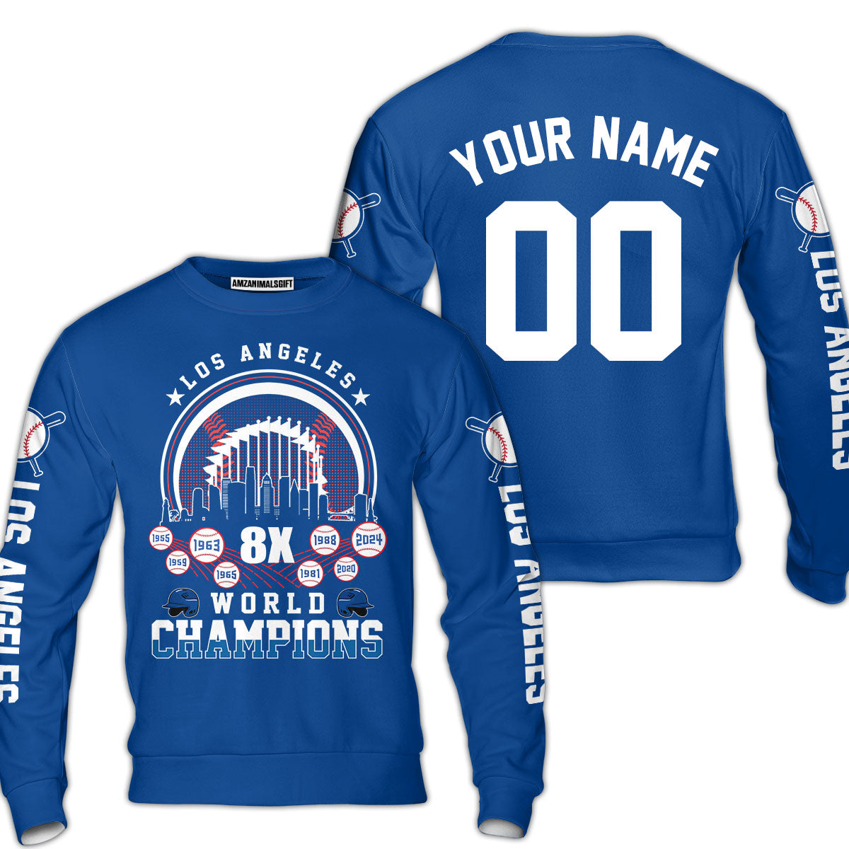 Personalized Los Angeles Baseball 8X World Champions Jersey For World Champions 2024, Los Angeles Baseball Champs Gifts