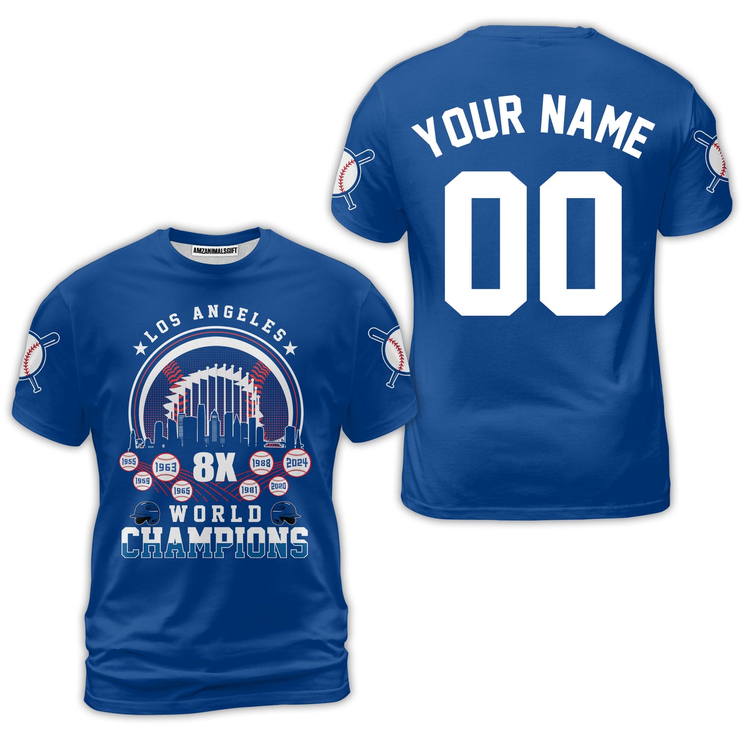 Personalized Los Angeles Baseball 8X World Champions Jersey For World Champions 2024, Los Angeles Baseball Champs Gifts