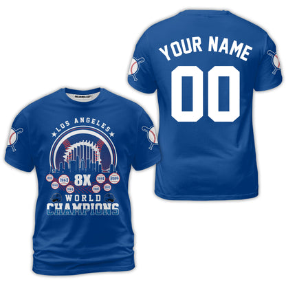 Personalized Los Angeles Baseball 8X World Champions Jersey For World Champions 2024, Los Angeles Baseball Champs Gifts