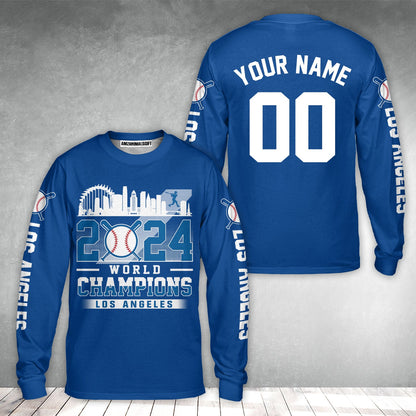 Personalized Los Angeles Baseball 2024 World Champions Hoodie, Los Angeles Baseball 2024 World Champs Hoodie Gifts