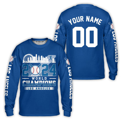 Personalized Los Angeles Baseball 2024 World Champions Hoodie, Los Angeles Baseball 2024 World Champs Hoodie Gifts