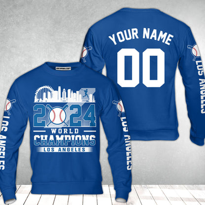 Personalized Los Angeles Baseball 2024 World Champions Hoodie, Los Angeles Baseball 2024 World Champs Hoodie Gifts