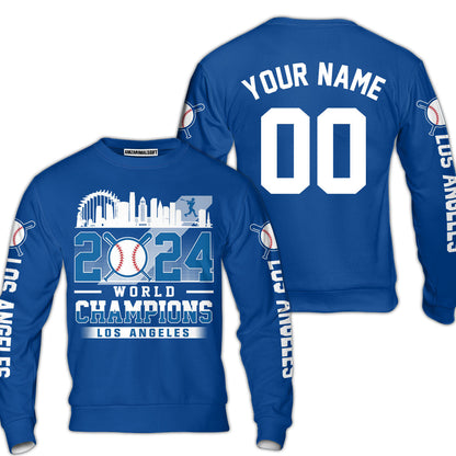 Personalized Los Angeles Baseball 2024 World Champions Hoodie, Los Angeles Baseball 2024 World Champs Hoodie Gifts
