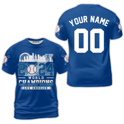 Personalized Los Angeles Baseball 2024 World Champions Hoodie, Los Angeles Baseball 2024 World Champs Hoodie Gifts
