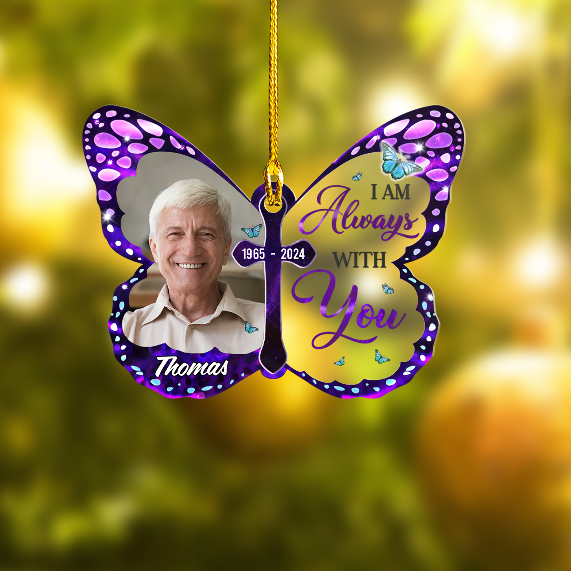 Personalized Memorial Photo Butterfly Acrylic Ornament - Your Wings Were Ready, Sympathy Gift For Family Members, Friends